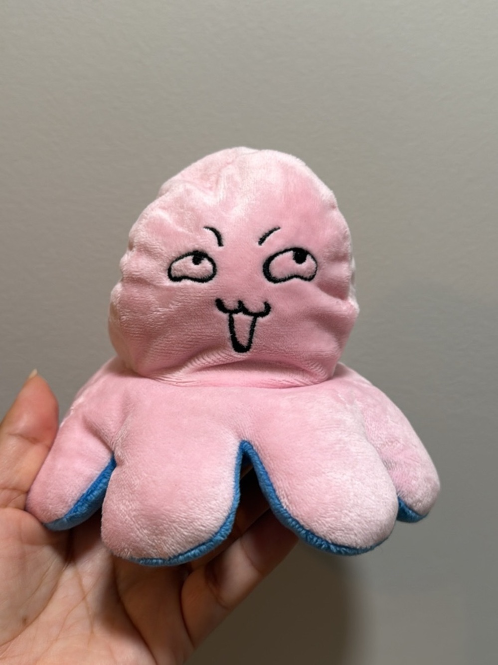Source Unknown Pink and Blue Reversible Plush Octopus